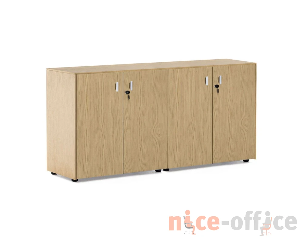 Шкаф H.82 4 дв 162x44x82 Exe Дуб светлый/Хром