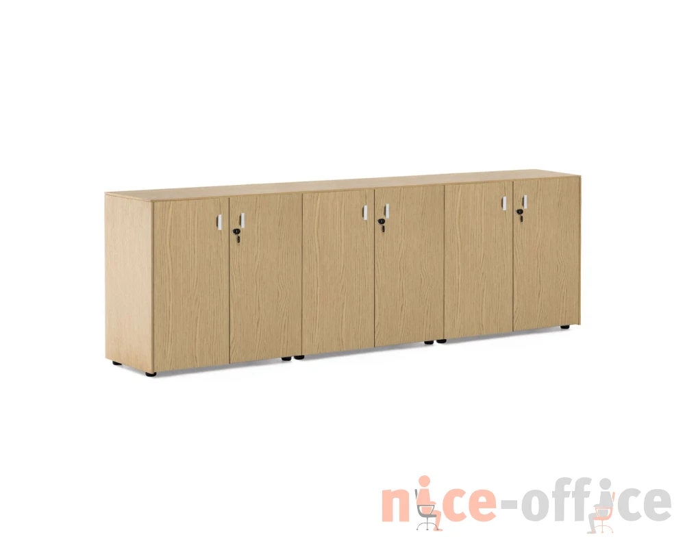 Шкаф H.82 6 дв 242x44x82 Exe Дуб светлый/Хром