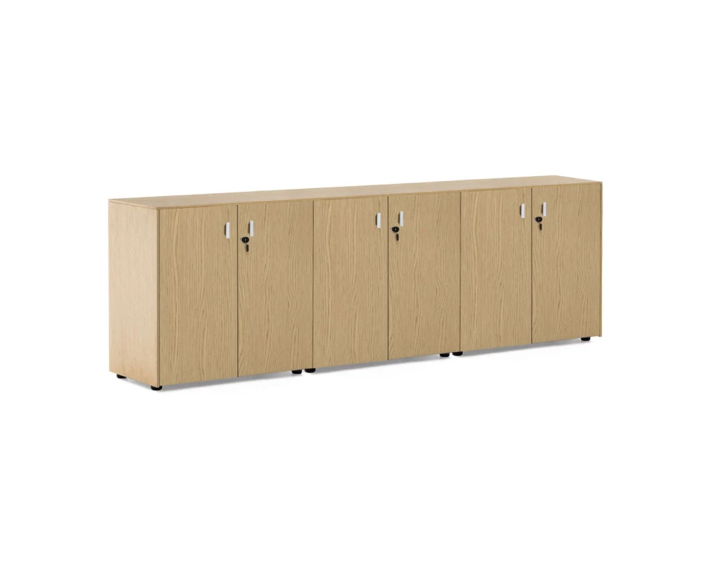 Шкаф H.82 6 дв 242x44x82 Exe Дуб светлый/Хром