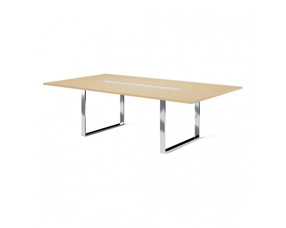 Стол для переговоров L256 256x140x76 Exe Дуб светлый/Хром
