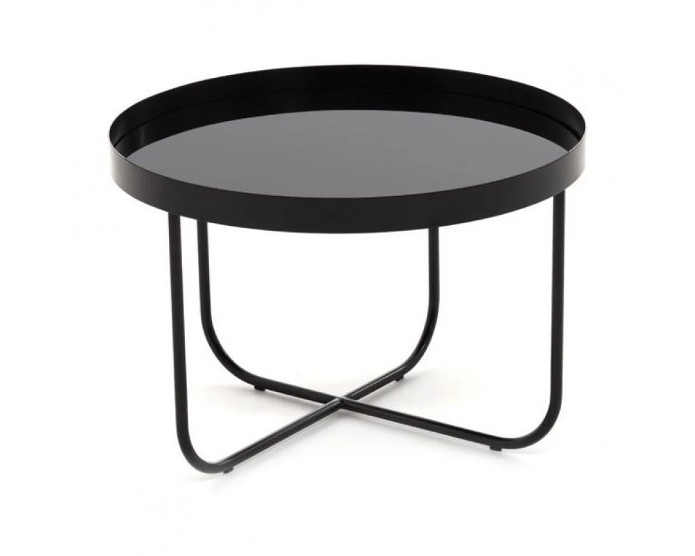 Стол кофейный 55x38 Cisterna M Стекло черное/Черный