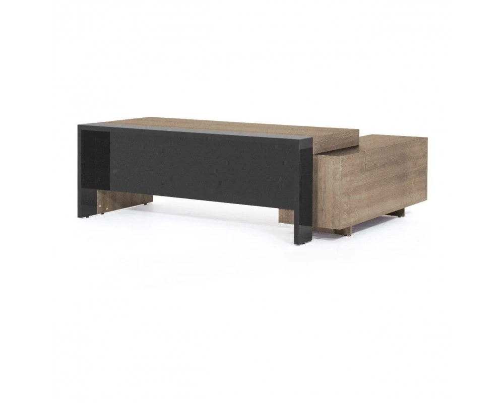 Стол на опорной тумбе 203x178x76 Lava Гавана/Серый глянец