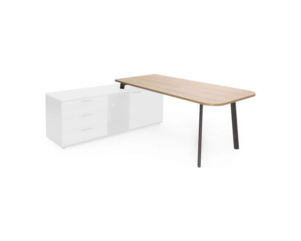 Стол приставной левый 178х84х75 Flex Гикори/Графит