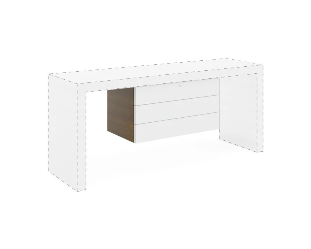 Тумба подвесная 3 ящика 80x42x49 Kyo Орех/Белый