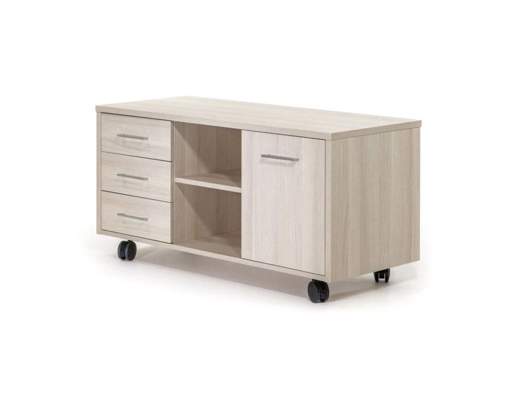 Тумба-приставка подкатная 123x53x62 Fermo/Rotonda Дуб светлый