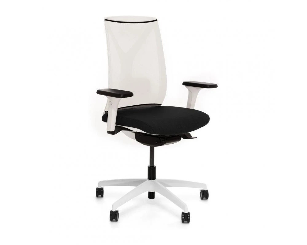 Кресло Dion Mesh 1D WW Сетка/Ткань, Белый/Черный