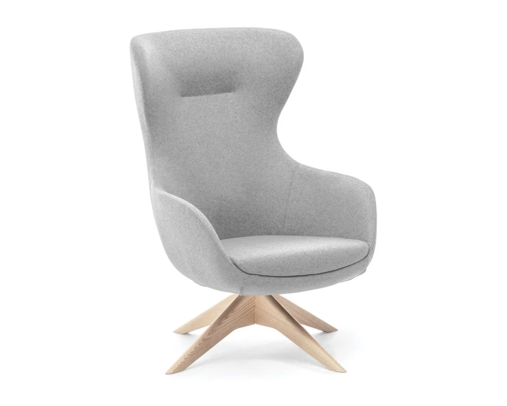 Кресло Elegance Wood крутящ Войлок, Серый