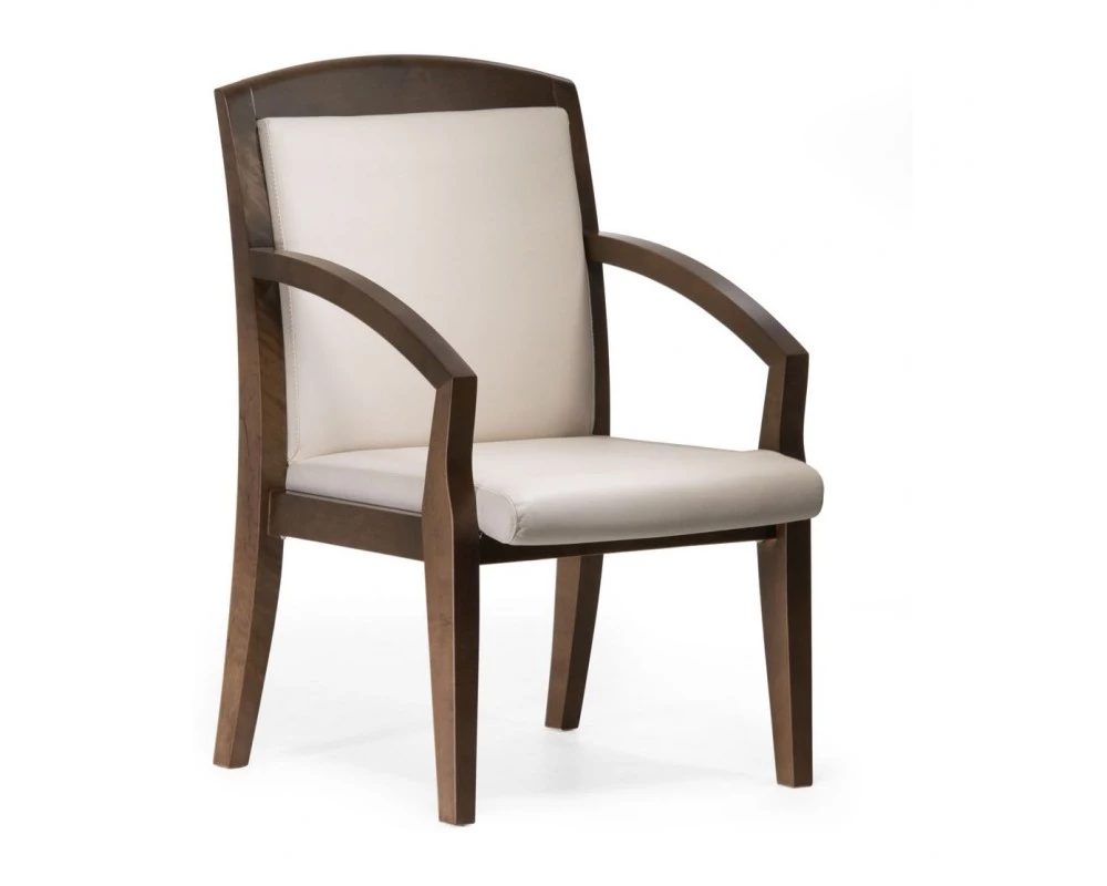 Кресло Senator Натуральная кожа, Бежевый/Орех