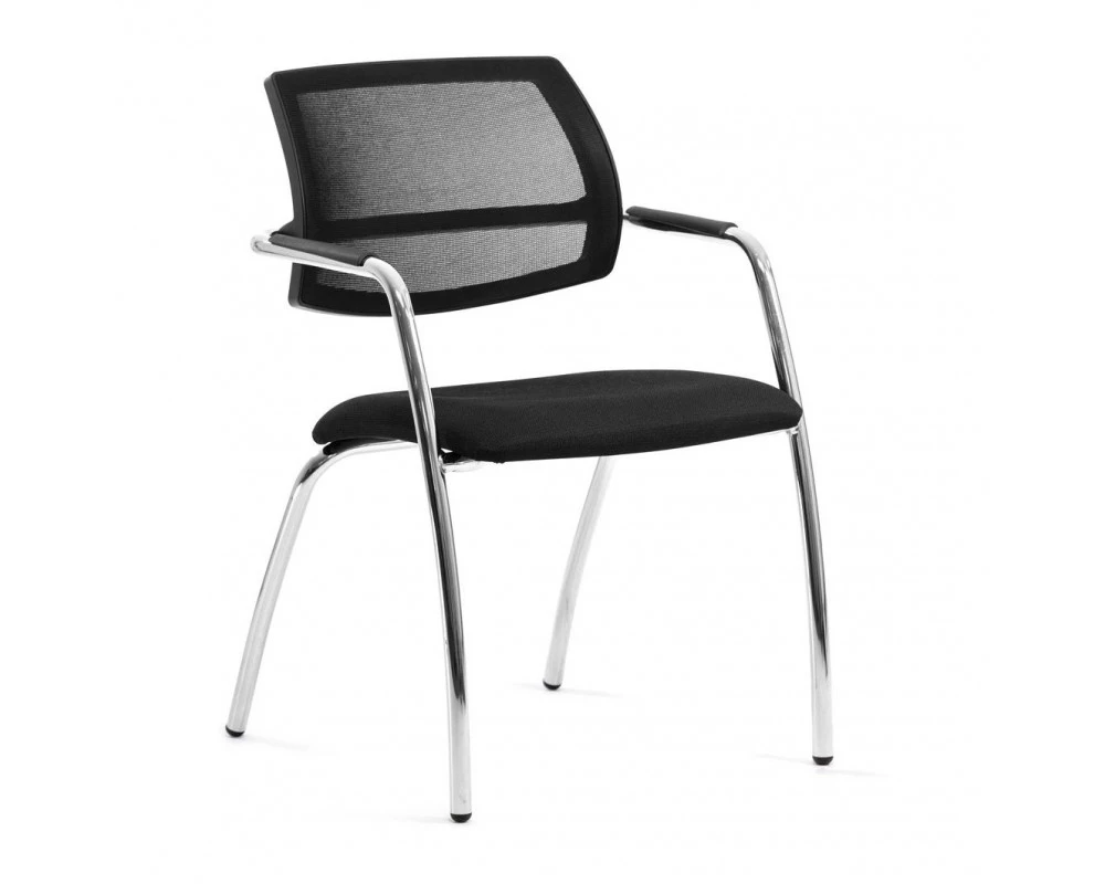 Кресло Urban Mesh на опорах Сетка/Ткань, Черный