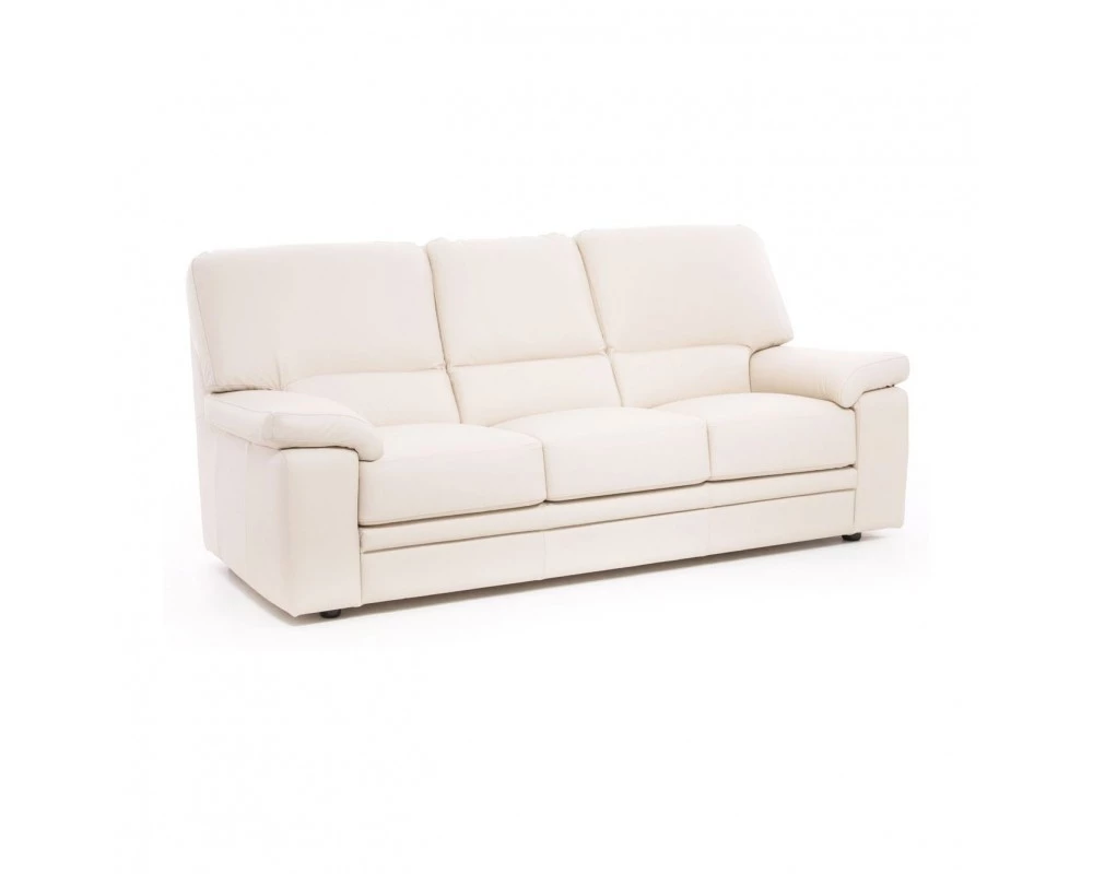 Диван 3-х местный Ella Натуральная кожа, Бежевый