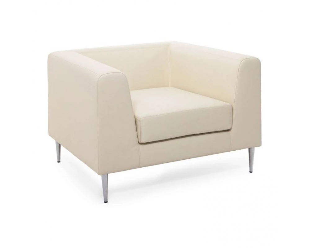 Кресло Eva Up хром Натуральная кожа, Бежевый