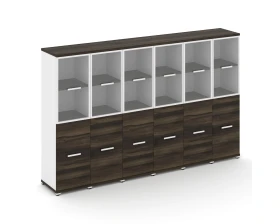 Шкаф 6 узких секций, 4 ниши CN.STU-462 RPW W 2500x420x1554 Концепт / Concept images