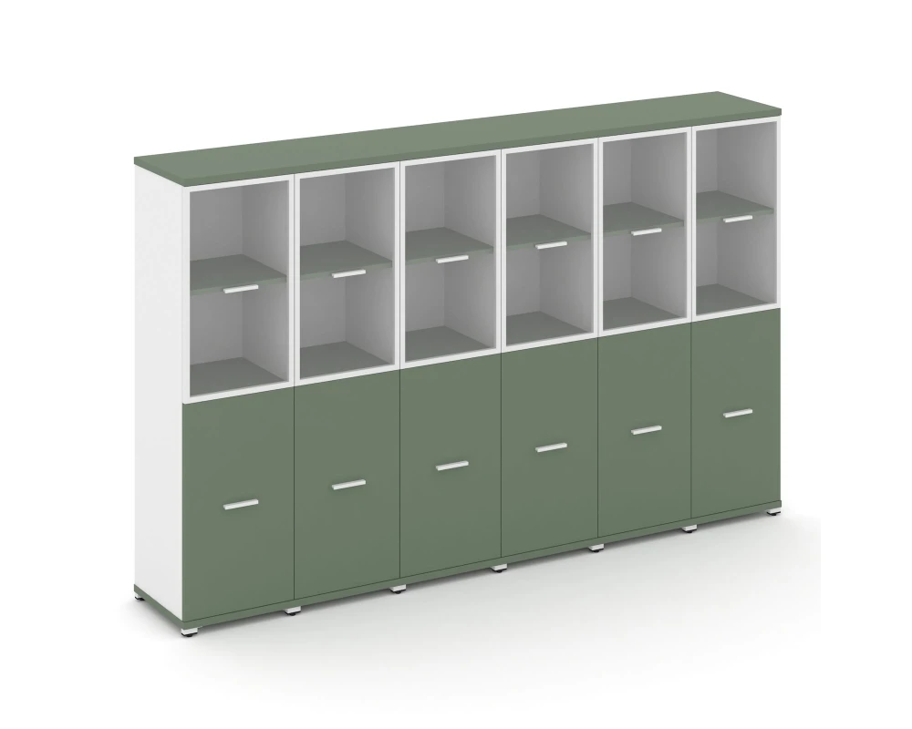 Шкаф 6 узких секций, 4 ниши CN.STU-462 RPW W 2500x420x1554 Концепт / Concept