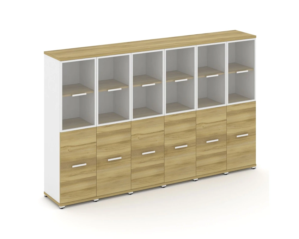 Шкаф 6 узких секций, 4 ниши CN.STU-462 RPW W 2500x420x1554 Концепт / Concept