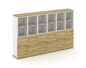 Шкаф 6 узких секций, 4 ниши CN.STU-462 RPW W 2500x420x1554 Концепт / Concept images