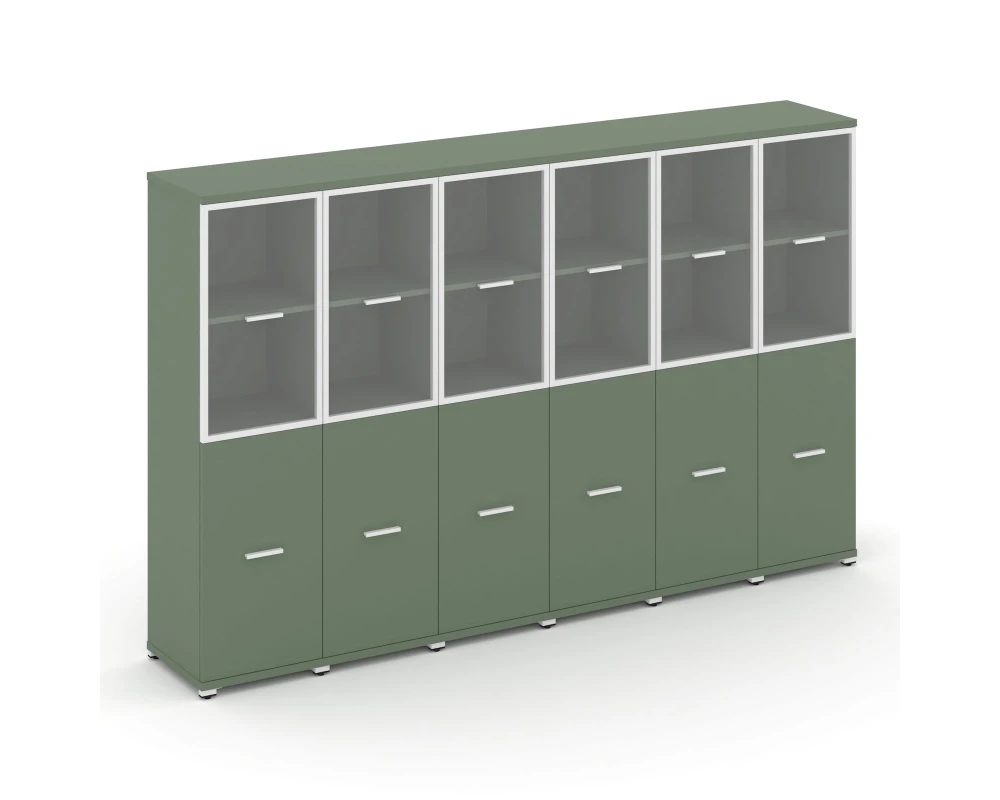 Шкаф 6 узких секций, 4 ниши CN.STU-462 RPW W 2500x420x1554 Концепт / Concept