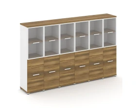 Шкаф 6 узких секций, 4 ниши CN.STU-462 RPW W 2500x420x1554 Концепт / Concept images