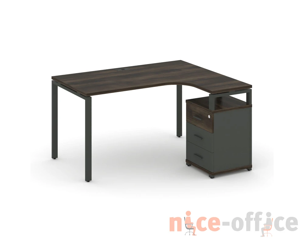 Стол эргономичный с опорной тумбой CN.SA-305(R) A 1380x1180/1546x750 Концепт / Concept
