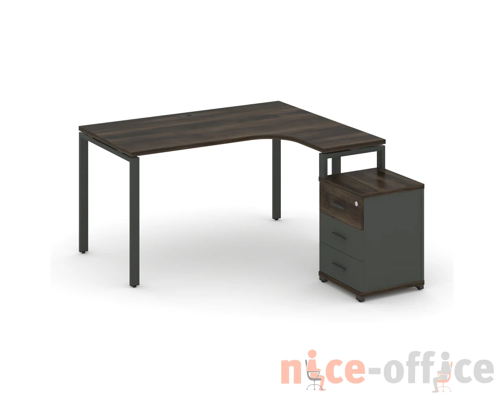 Стол эргономичный с опорной тумбой CN.SA-305(R) A 1380x1180/1546x750 Концепт / Concept