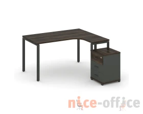 Стол эргономичный с опорной тумбой CN.SA-305(R) A 1380x1180/1546x750 Концепт / Concept images
