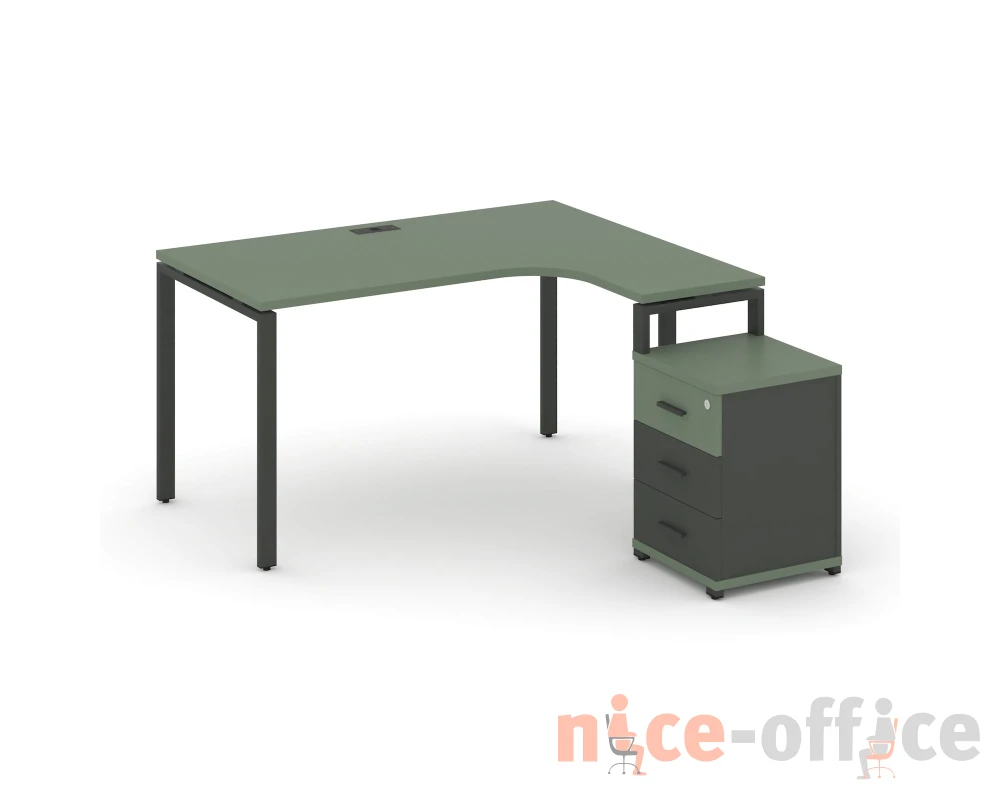 Стол эргономичный с опорной тумбой CN.SA-305(R) A 1380x1180/1546x750 Концепт / Concept