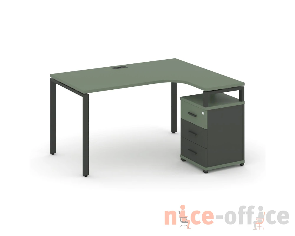 Стол эргономичный с опорной тумбой CN.SA-305(R) A 1380x1180/1546x750 Концепт / Concept