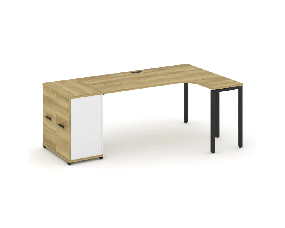 Стол эргономичный с опорным распаш. шкафом CN.SA-210(R) B 2000x1180x750 Concept