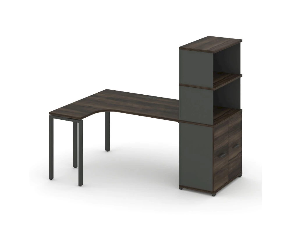 Стол эргономичный с опорным распаш. шкафом с надставкой выс. CN.SA-216(L) A 2000x1180x1530 Concept