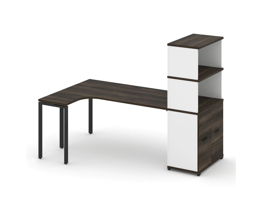 Стол эргономичный с опорным распаш. шкафом с надставкой выс. CN.SA-216(L) B 2000x1180x1530 Concept