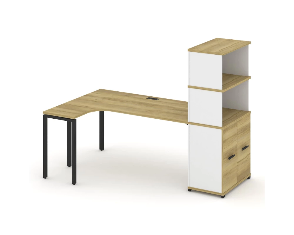 Стол эргономичный с опорным распаш. шкафом с надставкой выс. CN.SA-216(L) B 2000x1180x1530 Concept