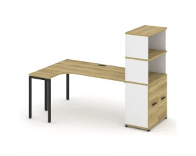 Стол эргономичный с опорным распаш. шкафом с надставкой выс. CN.SA-216(L) B 2000x1180x1530 Concept images