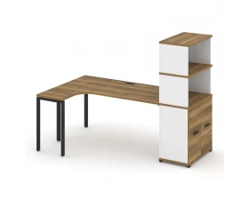 Стол эргономичный с опорным распаш. шкафом с надставкой выс. CN.SA-216(L) B 2000x1180x1530 Concept images