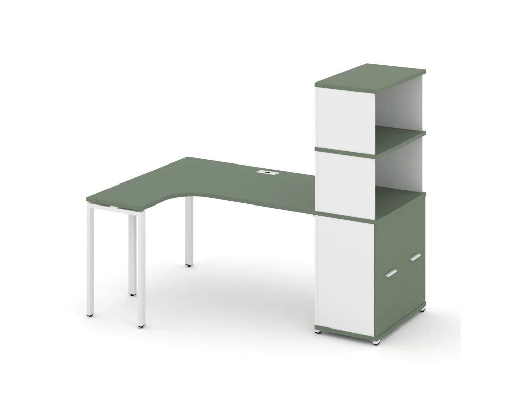 Стол эргономичный с опорным распаш. шкафом с надставкой выс. CN.SA-216(L) W 2000x1180x1530 Concept