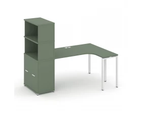 Стол эргономичный с опорным распаш. шкафом с надставкой выс. CN.SA-216(L) W 2000x1180x1530 Concept images