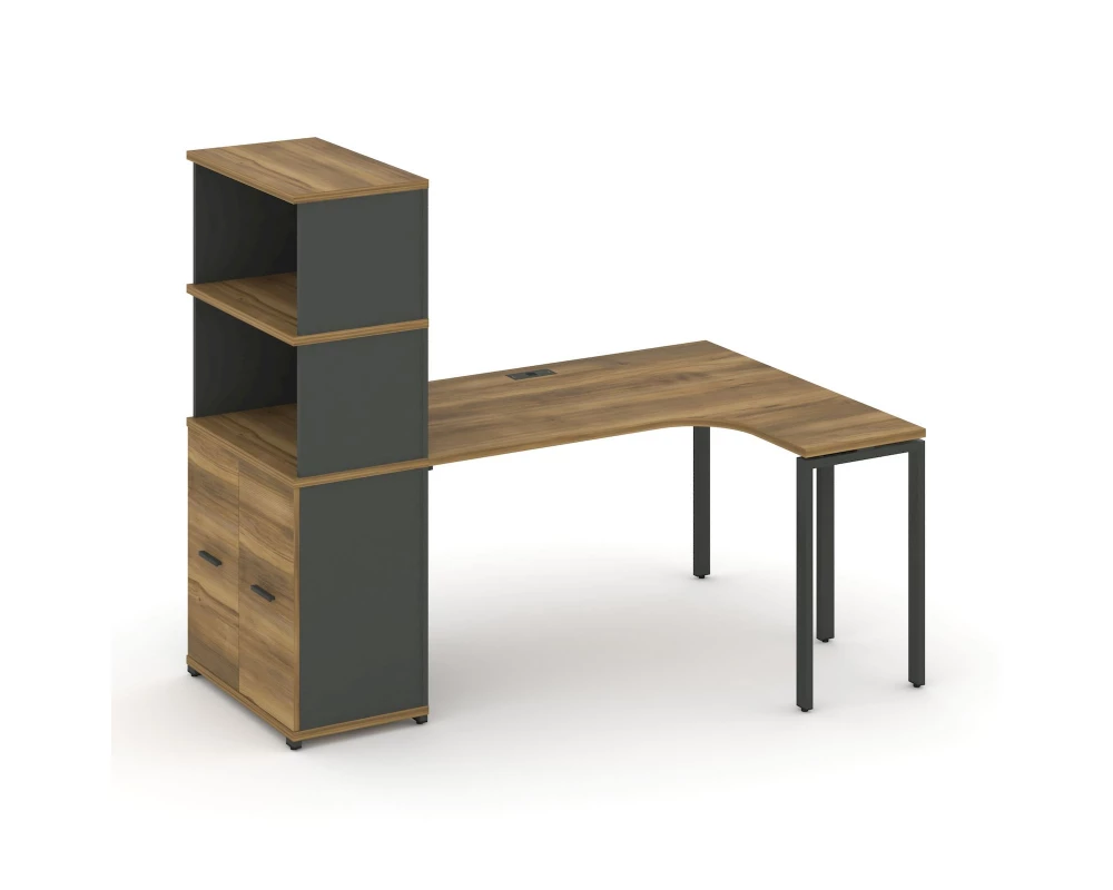 Стол эргономичный с опорным распаш. шкафом с надставкой выс. CN.SA-216(R) A 2000x1180x1530 Concept