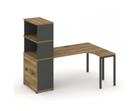 Стол эргономичный с опорным распаш. шкафом с надставкой выс. CN.SA-216(R) A 2000x1180x1530 Concept images