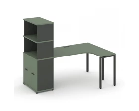 Стол эргономичный с опорным распаш. шкафом с надставкой выс. CN.SA-216(R) A 2000x1180x1530 Concept images