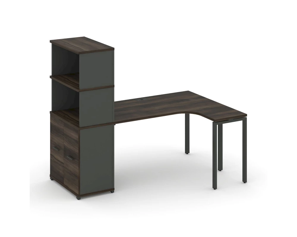 Стол эргономичный с опорным распаш. шкафом с надставкой выс. CN.SA-216(R) A 2000x1180x1530 Concept