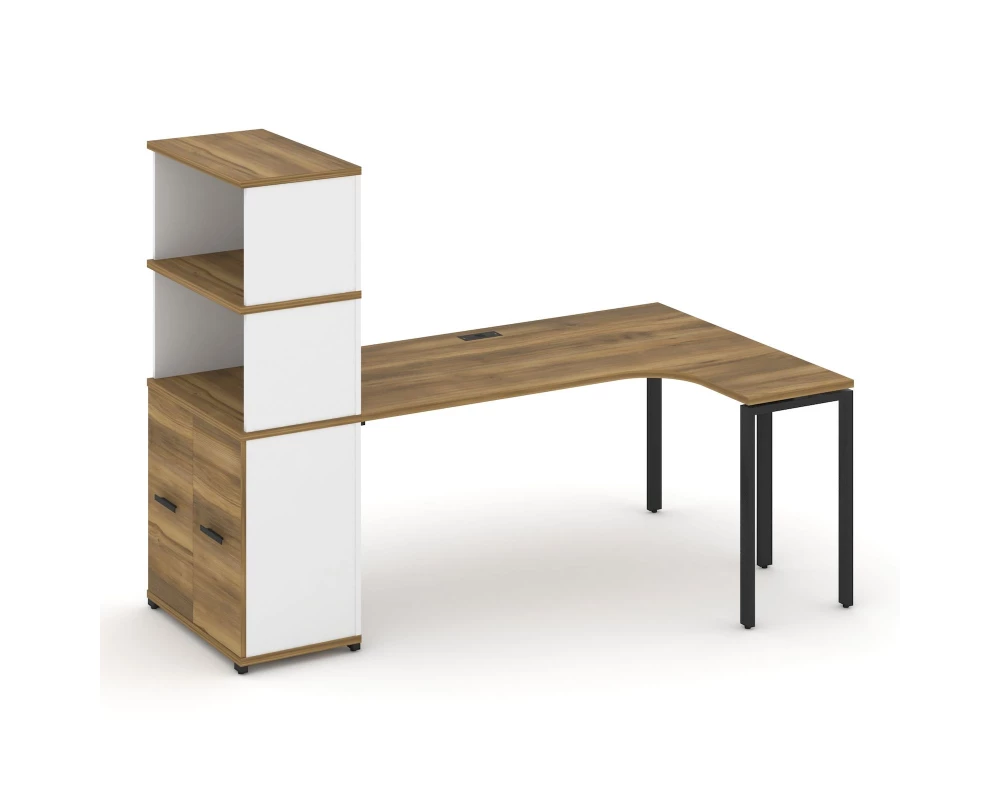 Стол эргономичный с опорным распаш. шкафом с надставкой выс. CN.SA-216(R) B 2000x1180x1530 Concept