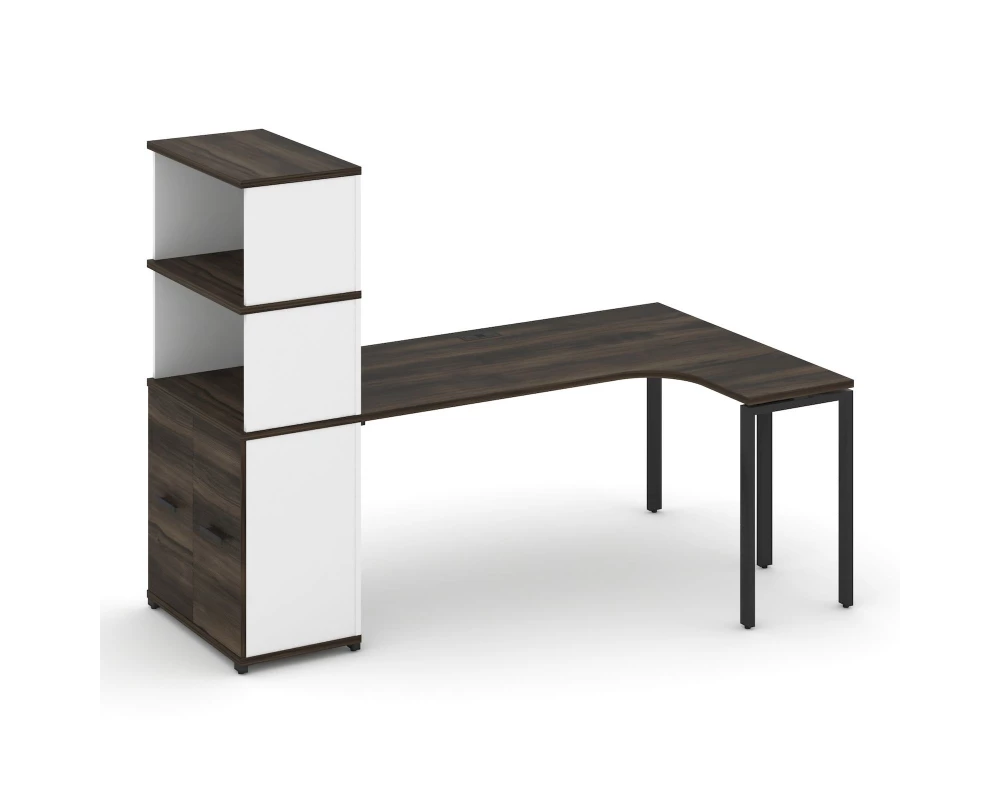 Стол эргономичный с опорным распаш. шкафом с надставкой выс. CN.SA-216(R) B 2000x1180x1530 Concept