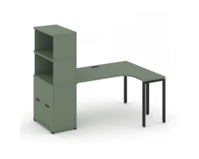Стол эргономичный с опорным распаш. шкафом с надставкой выс. CN.SA-216(R) B 2000x1180x1530 Concept images
