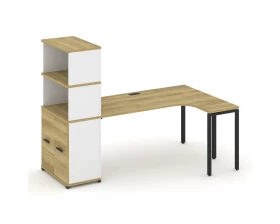 Стол эргономичный с опорным распаш. шкафом с надставкой выс. CN.SA-216(R) B 2000x1180x1530 Concept images