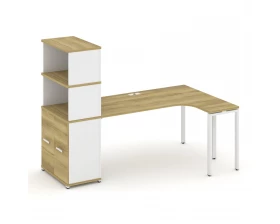 Стол эргономичный с опорным распаш. шкафом с надставкой выс. CN.SA-216(R) W 2000x1180x1530 Concept images