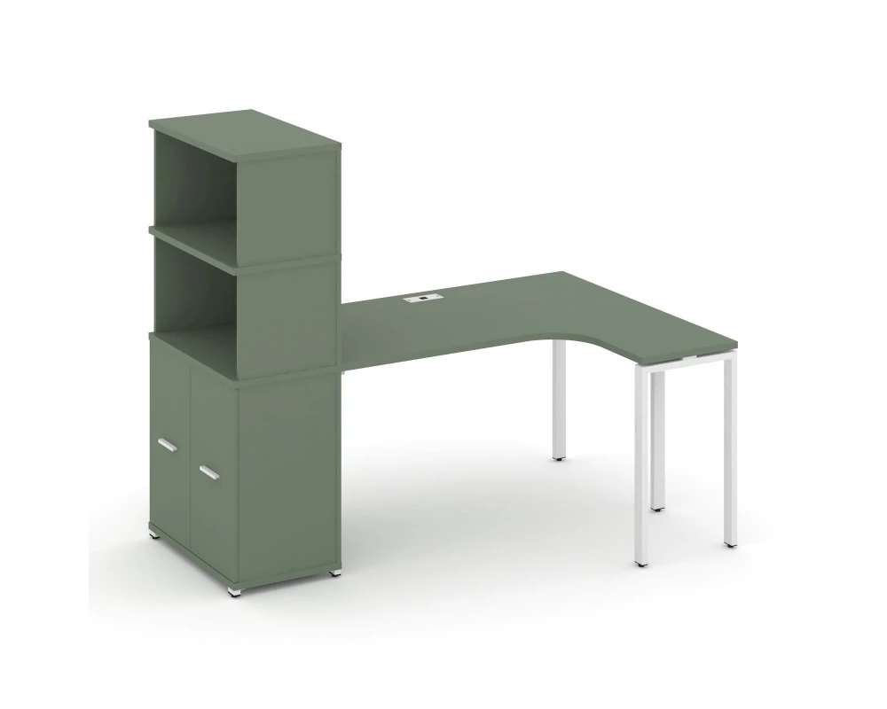 Стол эргономичный с опорным распаш. шкафом с надставкой выс. CN.SA-216(R) W 2000x1180x1530 Concept