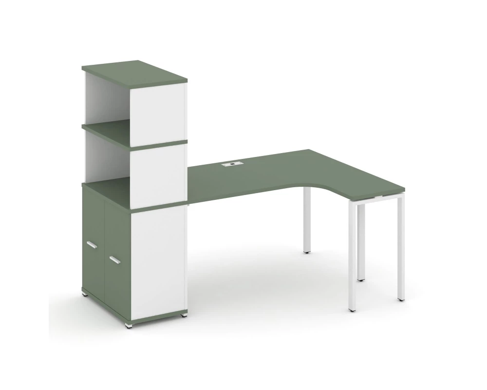 Стол эргономичный с опорным распаш. шкафом с надставкой выс. CN.SA-216(R) W 2000x1180x1530 Concept