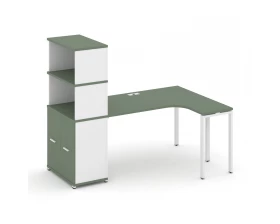 Стол эргономичный с опорным распаш. шкафом с надставкой выс. CN.SA-216(R) W 2000x1180x1530 Concept images