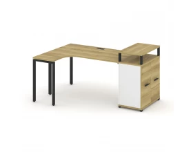 Стол эргономичный с опорным распаш. шкафом с верх. горизонтом CN.SA-211(L) B 1800x1180x917 Concept images