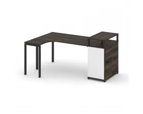 Стол эргономичный с опорным распаш. шкафом с верх. горизонтом CN.SA-211(L) B 1800x1180x917 Concept images
