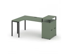 Стол эргономичный с опорным распаш. шкафом с верх. горизонтом CN.SA-211(L) B 1800x1180x917 Concept images