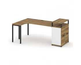 Стол эргономичный с опорным распаш. шкафом с верх. горизонтом CN.SA-212(L) B 2000x1180x917 Concept images